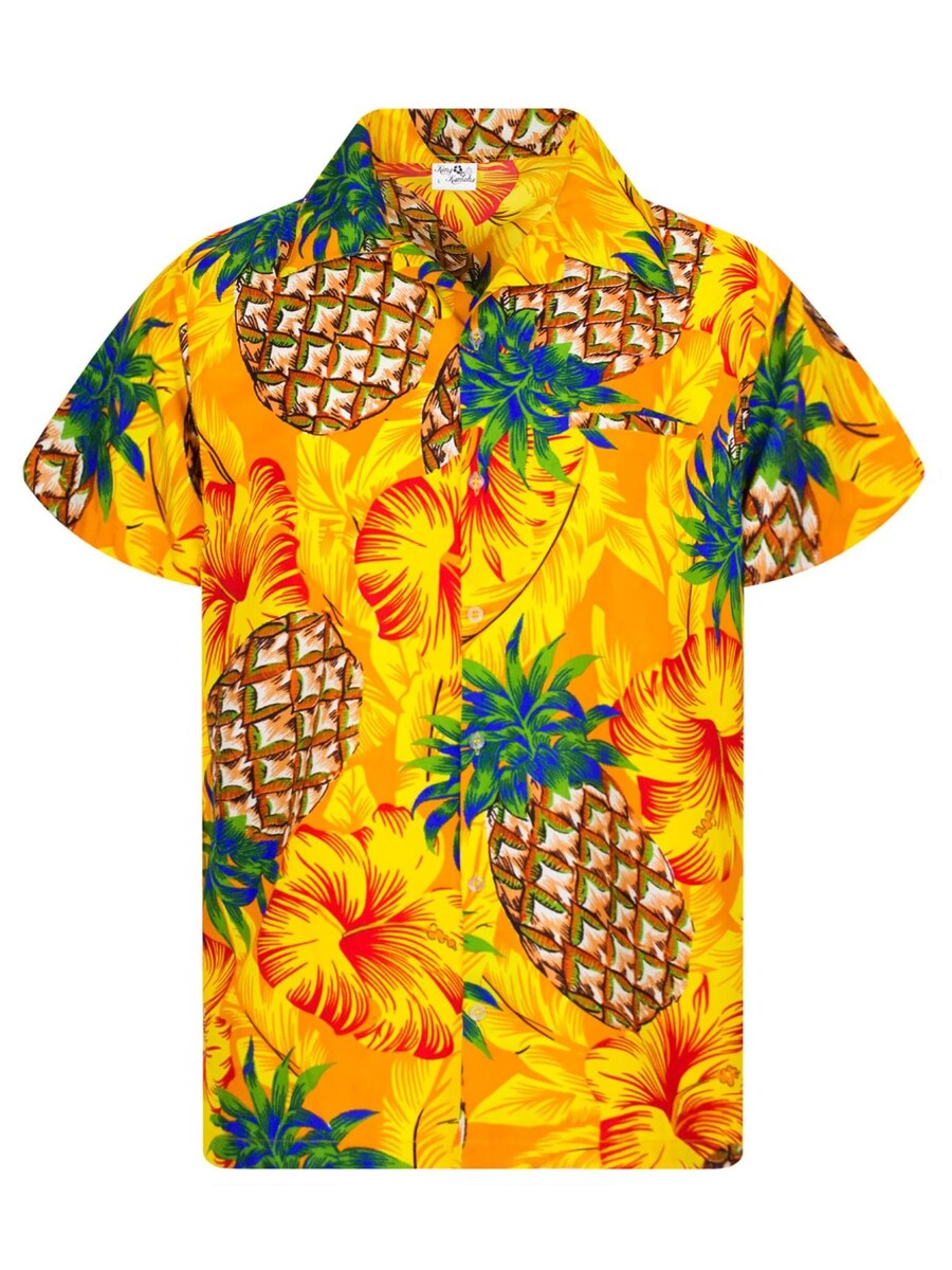 

Рубашка King Kameha Pineapple Hibiscus, желтый