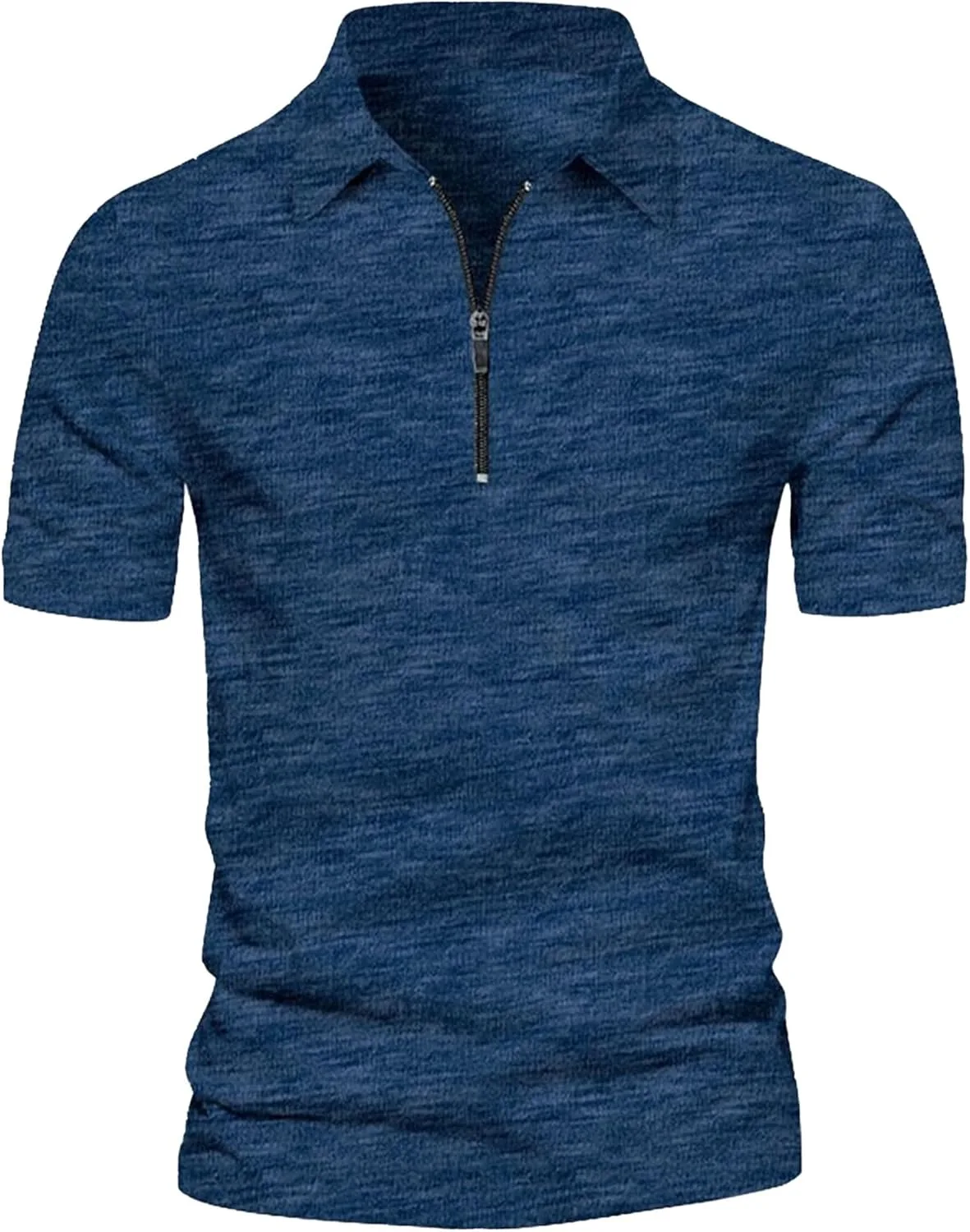 

Футболка-поло с молнией для мужчин, легкая, хлопковая, с воротником Gsywaipei