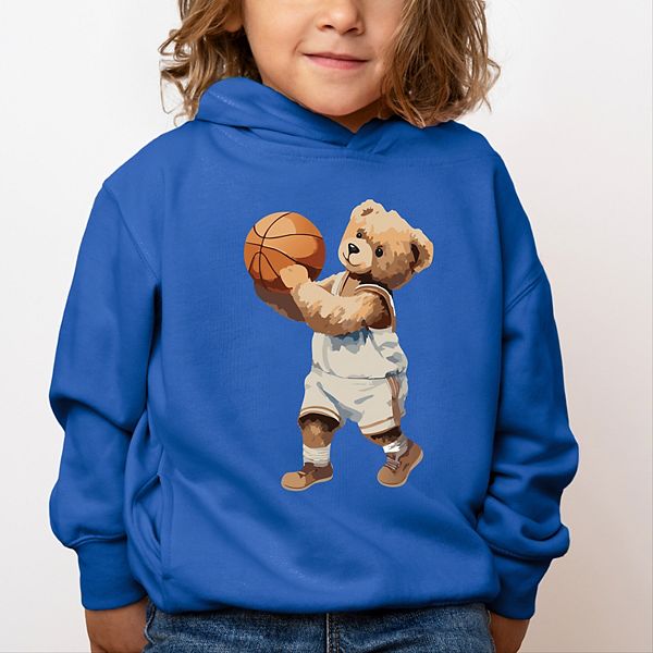 Толстовка с капюшоном Watercolor basketball bear для малышей The Juniper Shop, Natural — фото 3