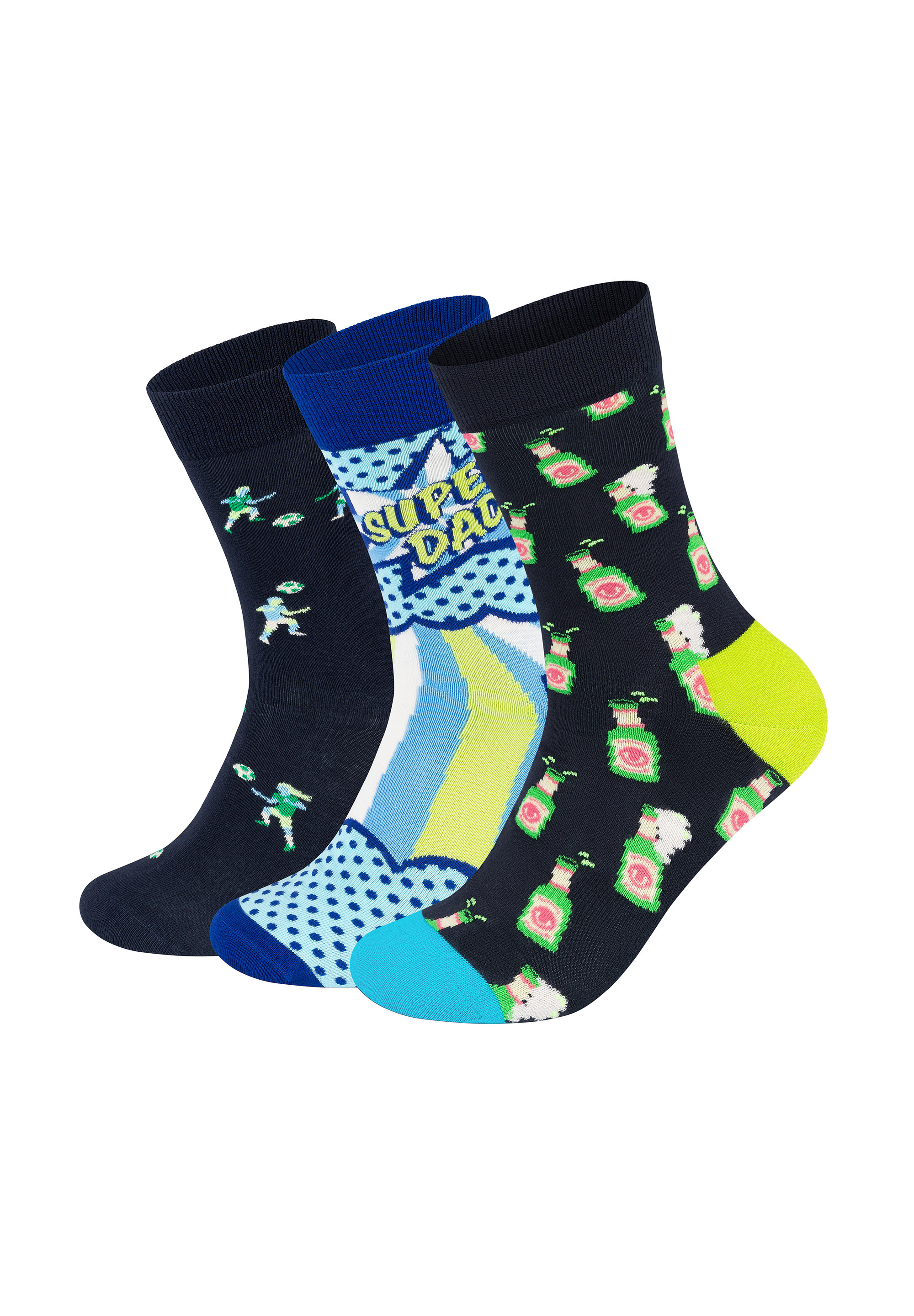 

Носки Happy Socks 3 Pack Football Super Dad Beer Socks, цвет multi_coloured