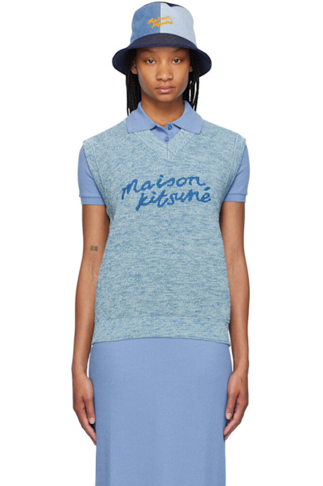 

Синий жилет для почерка Maison Kitsuné
