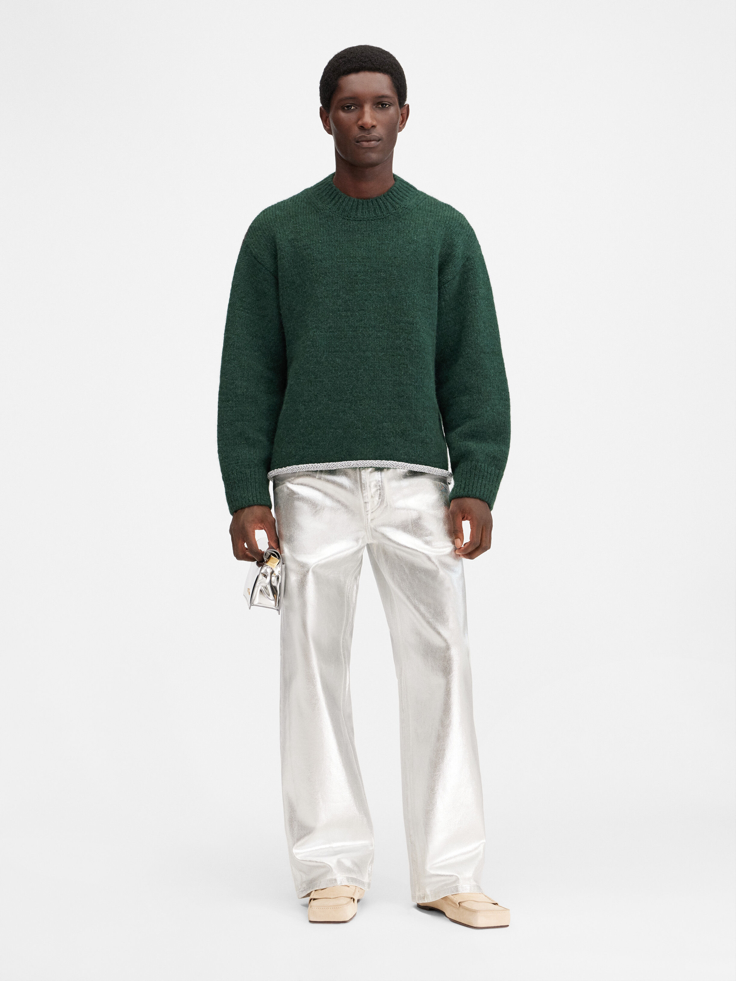 

Жаккардовый свитер с логотипом JACQUEMUS The Pavane knit, темно-зеленый