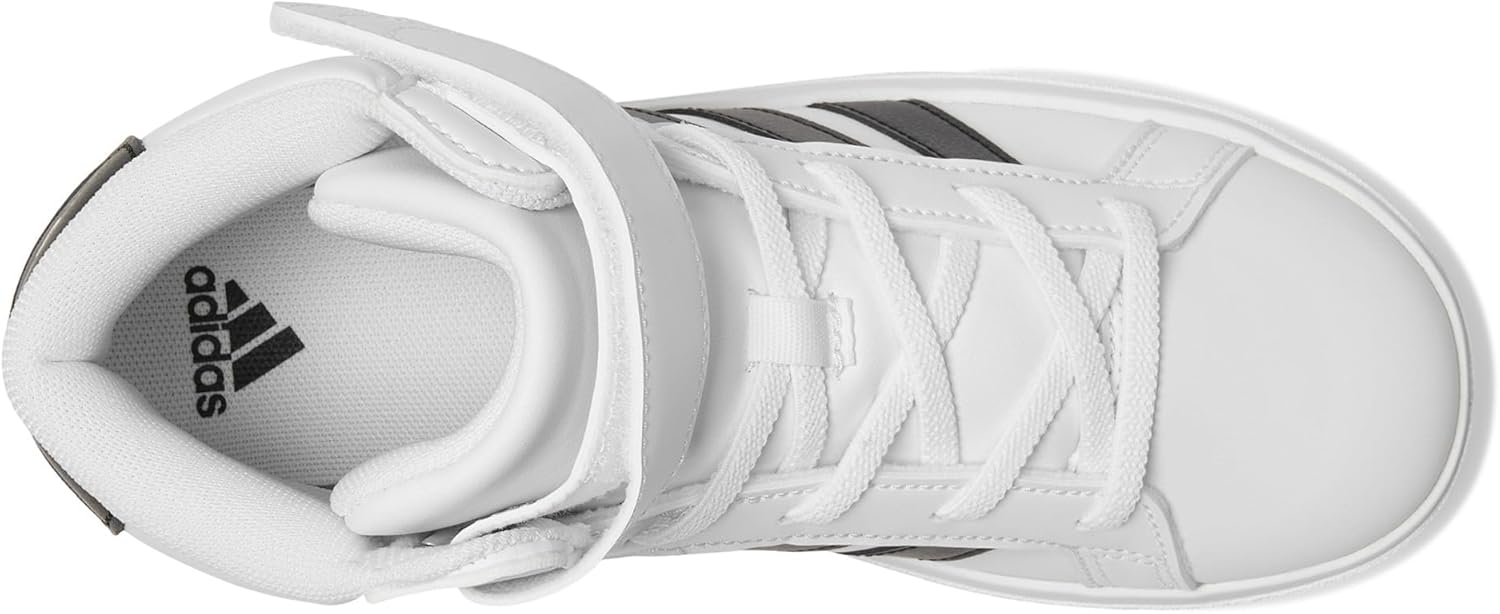 Детские кроссовки adidas Grand Court Mid Top унисекс, белый/черный — фото 3