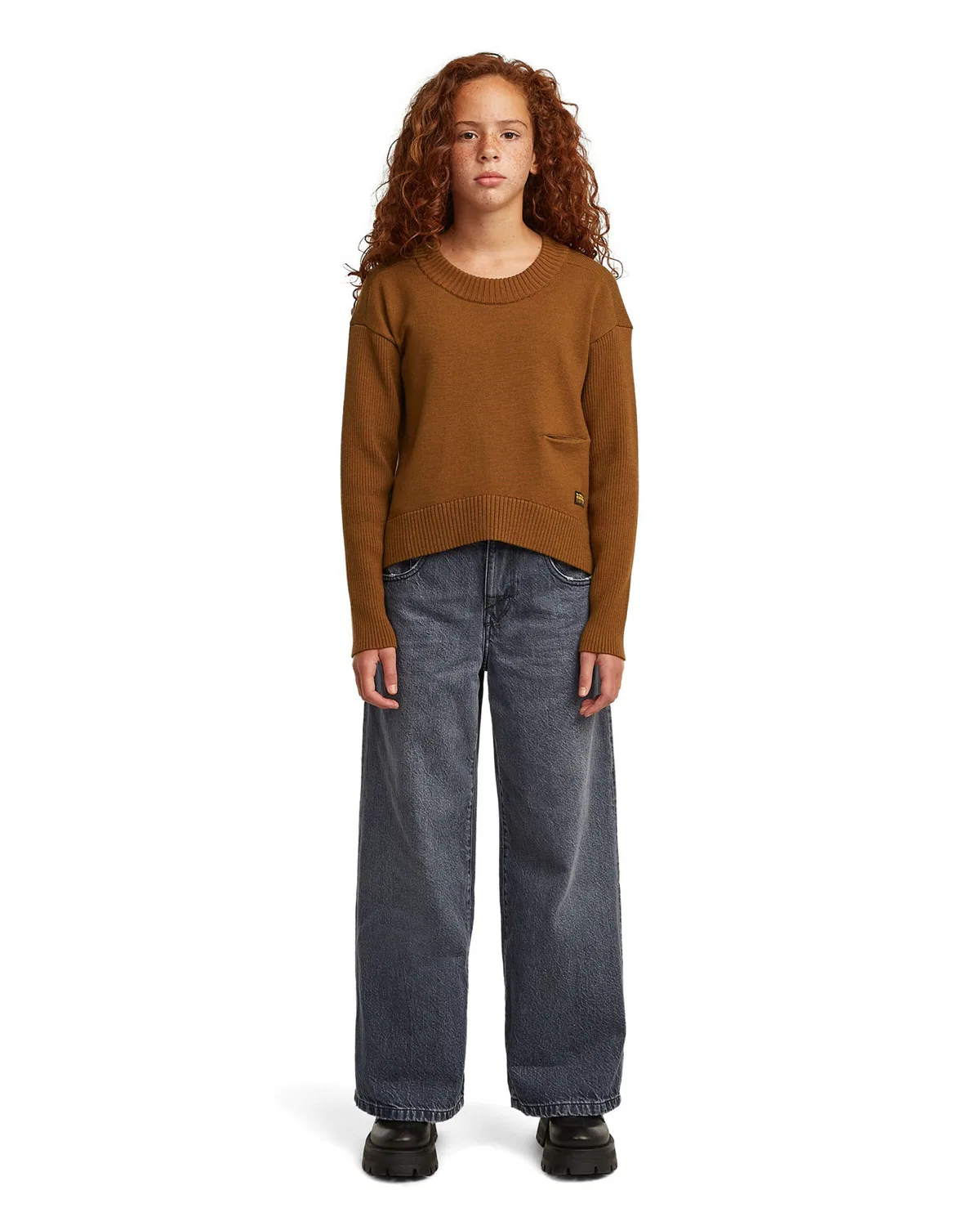 Джинсы G-Star свободного кроя Girls Skater High Loose Jeans синего цвета — фото 4