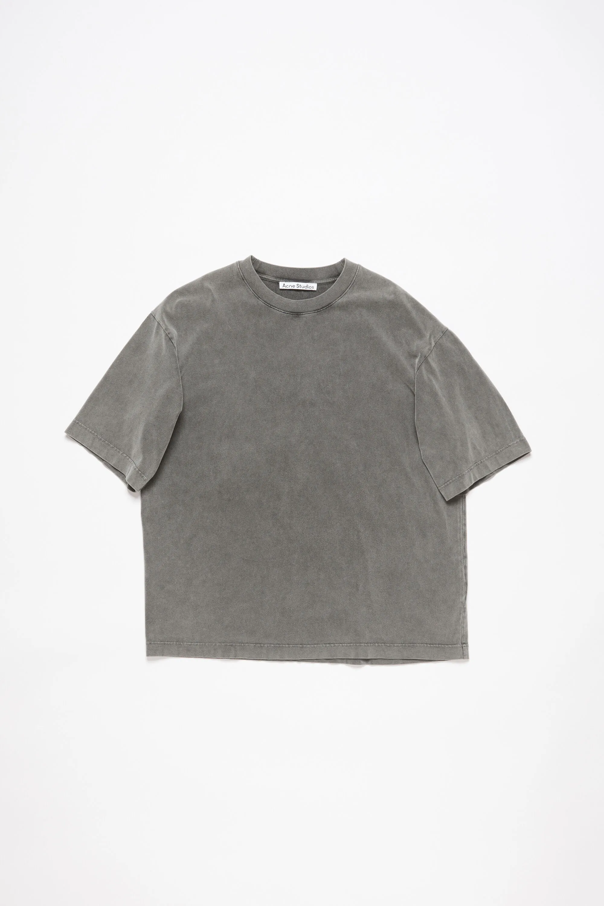 Футболка с круглым вырезом - Свободный крой унисекс Acne Studios, Faded black — фото 4