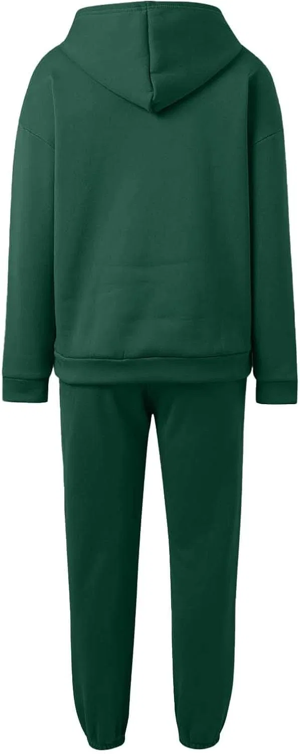 Спортивный костюм из двух предметов с капюшоном и высокой талией, Dark Green — фото 3