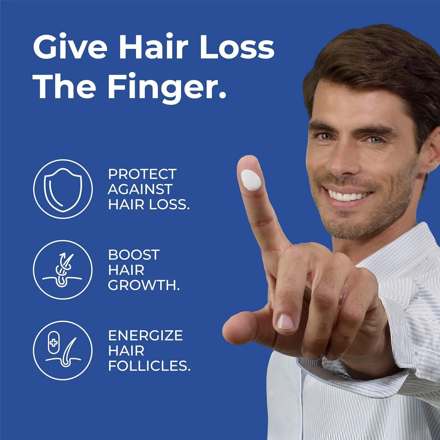 BosleyMD Men’s Revive + Densifying Treatment Foam - средство против выпадения волос без лекарств с YuvaBio Y100, биотином и маслом тыквенных семечек, 60-дневный запас, 60 мл — фото 4