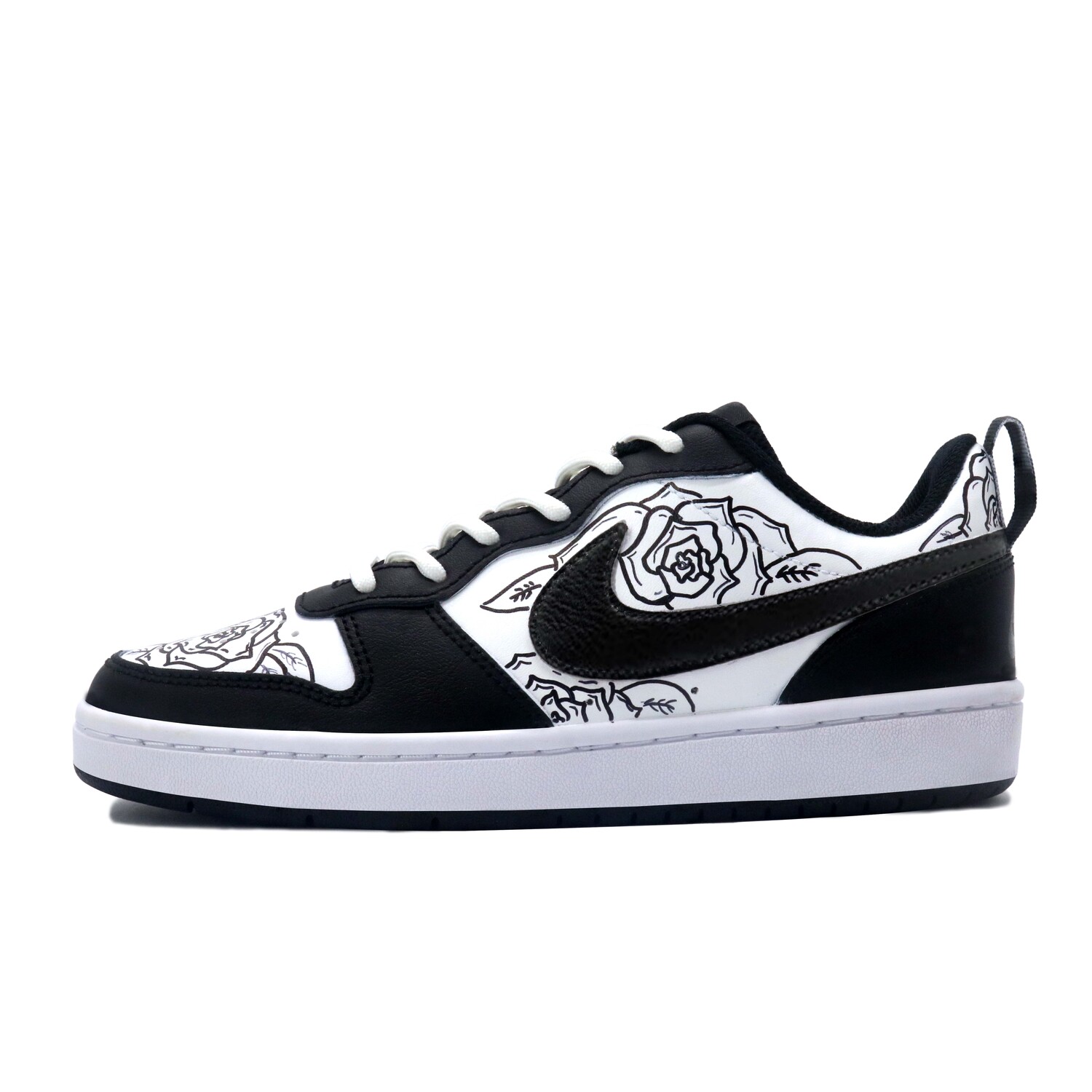 

Кроссовки Nike Court Borough Kids' Skateboarding Shoes Grade School, черный/белый