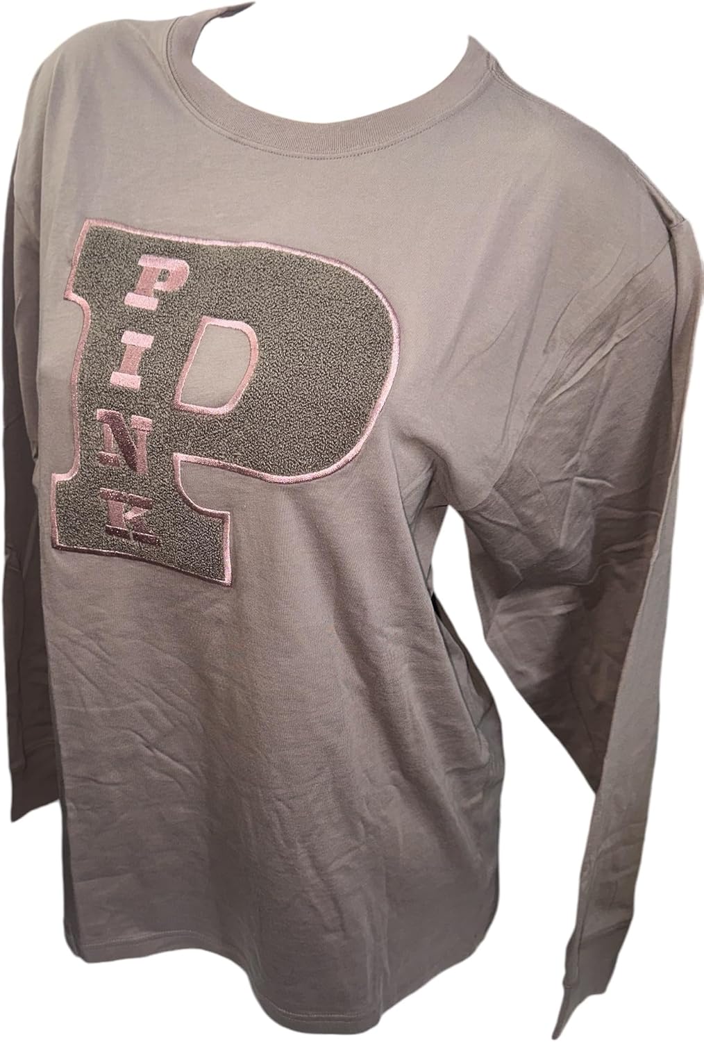 

Victoria's Secret Pink Cotton Campus длинный рукав оверсайз футболка с круглым вырезом цвет Brown New, Коричневый, Victoria's Secret Pink Cotton Campus длинный рукав оверсайз футболка с круглым вырезом цвет Brown New