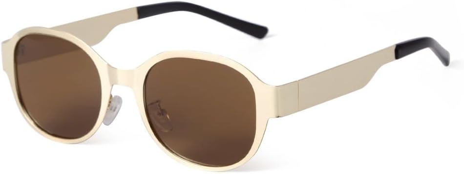 

Роскошные овальные солнцезащитные очки для женщин и мужчин, металлические круглые солнцезащитные очки, модные ретро-классические очки с защитой от УФ-излучения UV400 LVTFCO, C5