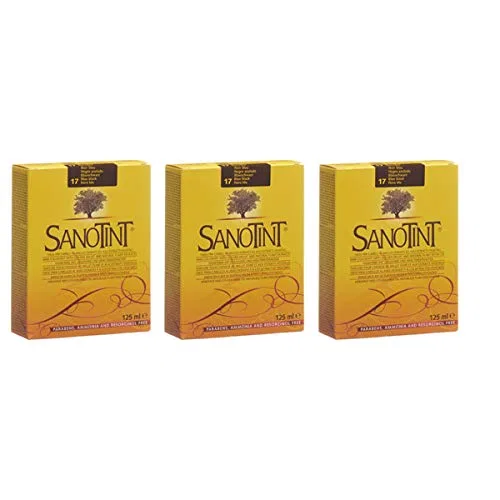 Краска для волос «Classic 17 Black Blue» 125 мл, набор из 3 шт. от SANOTINT Sanotint
