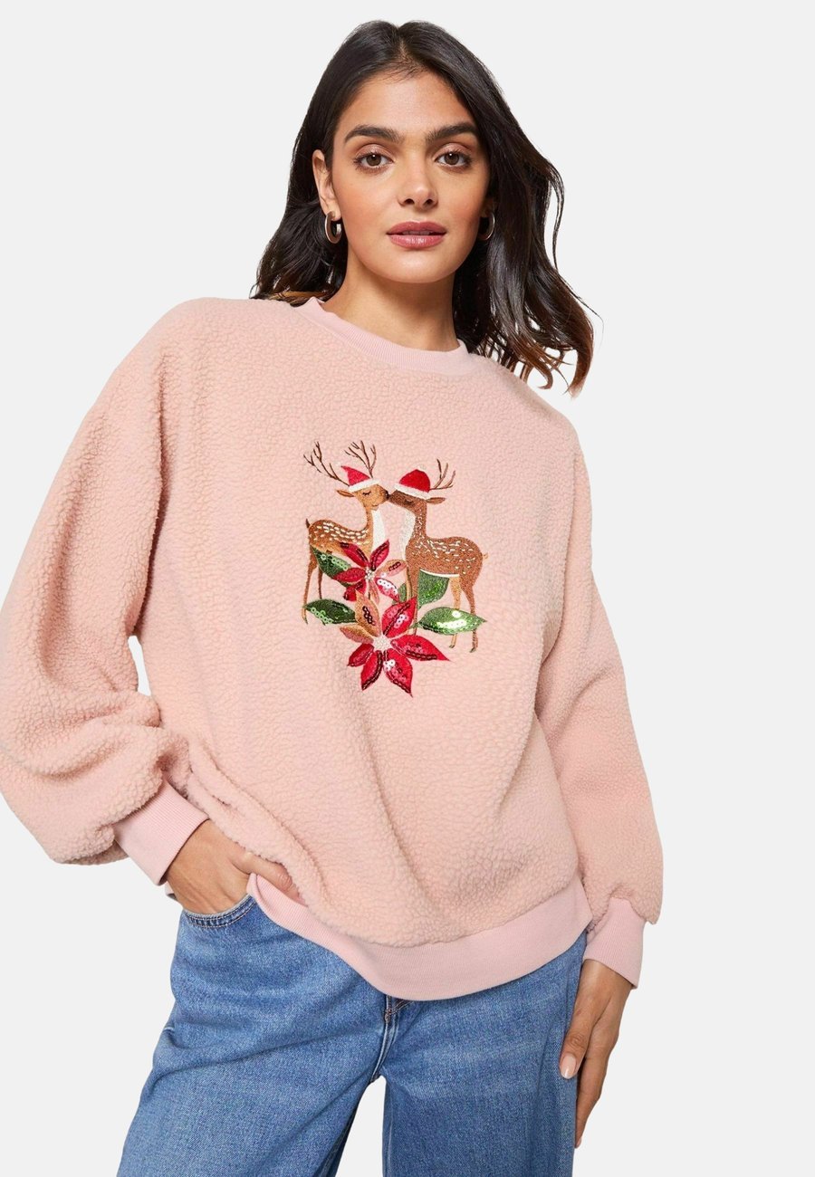

Джемпер Friends Like These EMBROIDERED BORG, Pink Reindeer/Pink