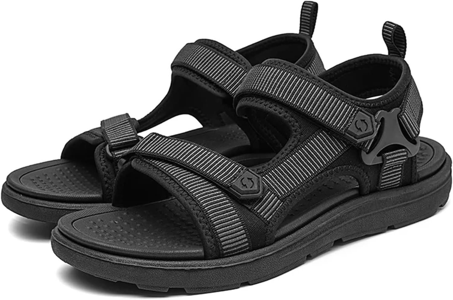 

Мужские облегченные повседневные сандалии Лето Мужские пляжные сандалии для отдыха Generic, черный