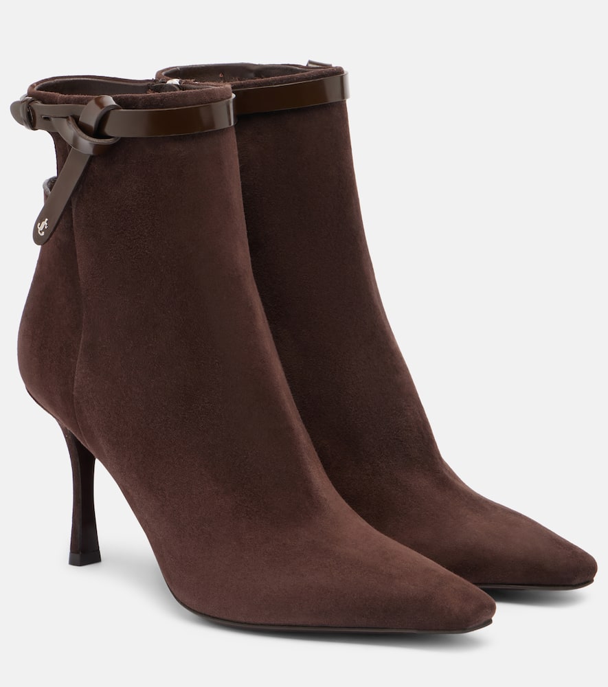 Ботильоны Camie 85 из замши Jimmy Choo, Chocolate