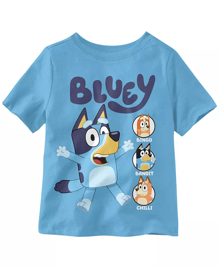 

Мальчики Toddler 2T-5T комплект из трех футболок с коротким рукавом Bluey, синий