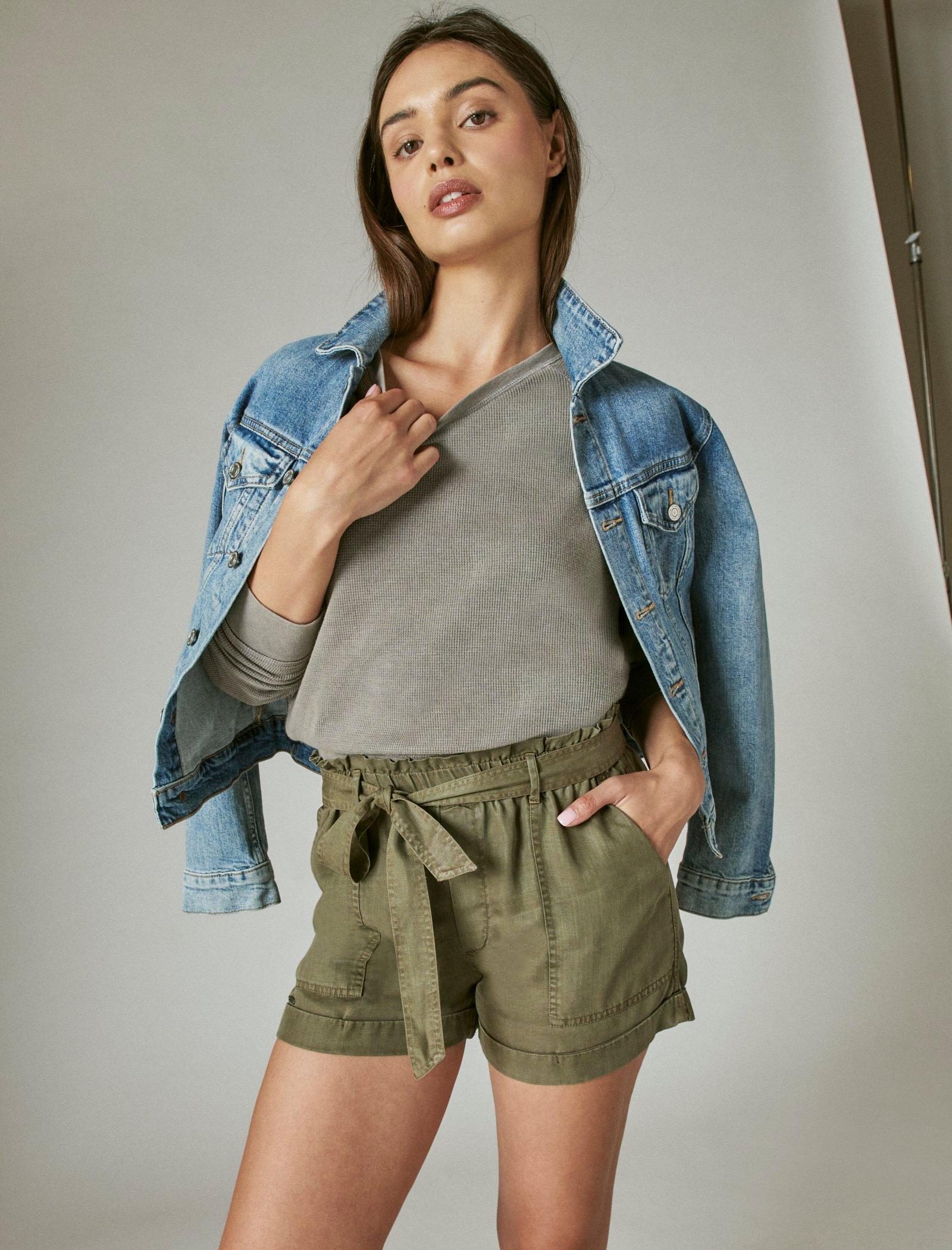 

Женские шорты Lucky Brand Paperbag, цвет medium light green