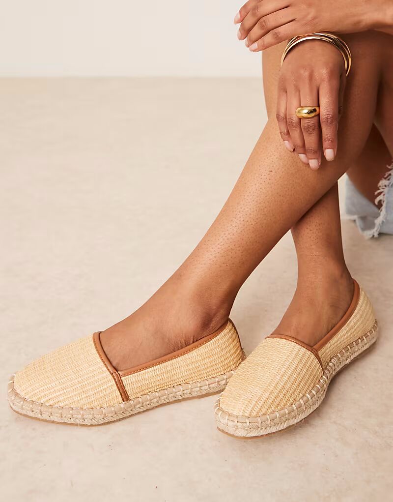 Эспадрильи Joey с закрытым носком из натуральной рафии от ASOS DESIGN