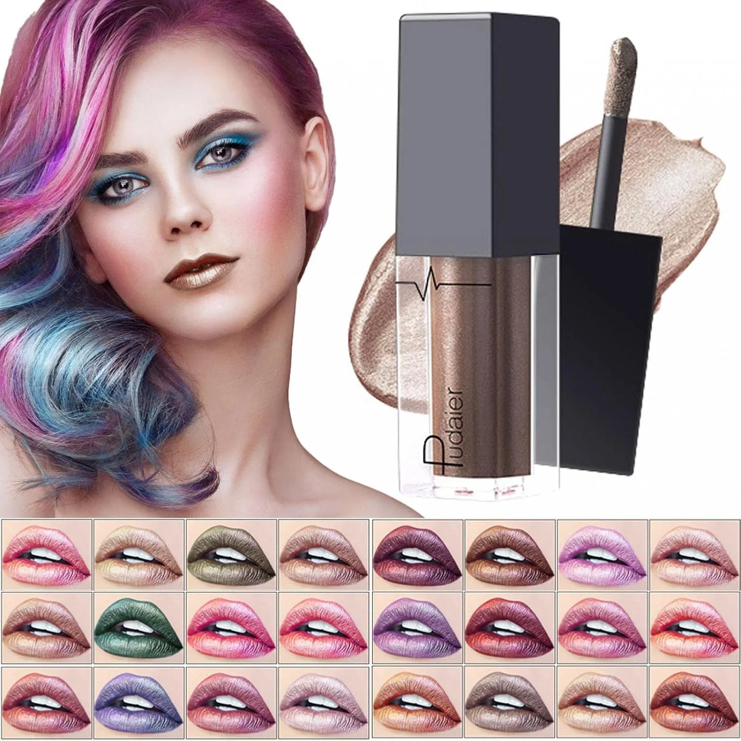 Блеск для губ Foreted Color Lip, металлик, 4 цвета — фото 3