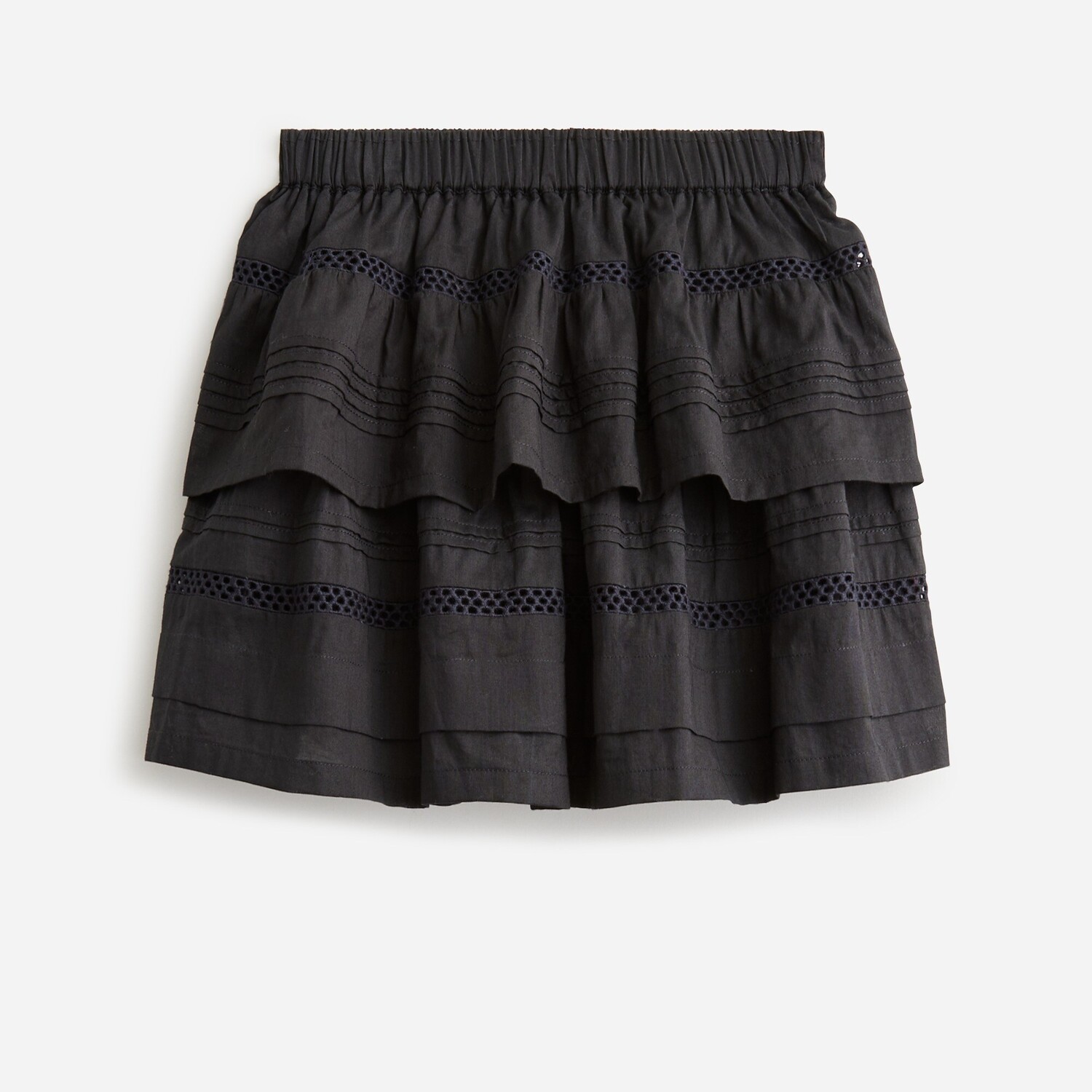 

Юбка для девочек с люверсами из хлопковой вуали J.Crew, черный