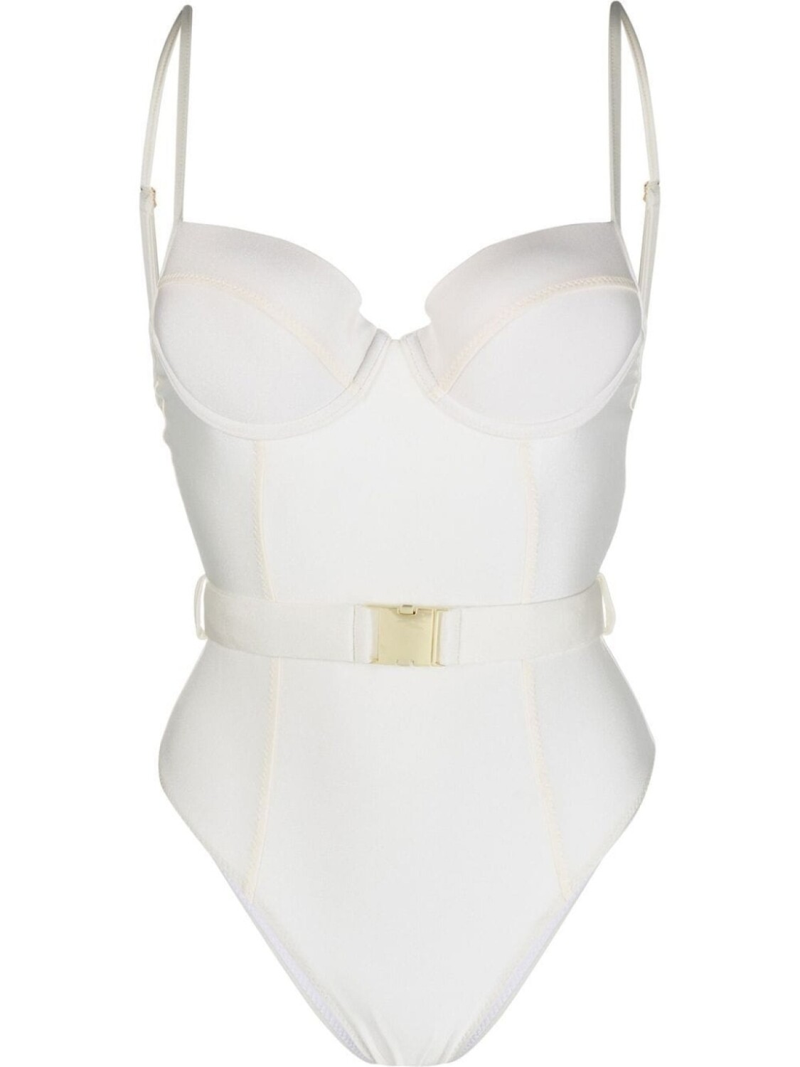 

Noire Swimwear купальник с вырезом в форме сердца и поясом, нейтральный цвет