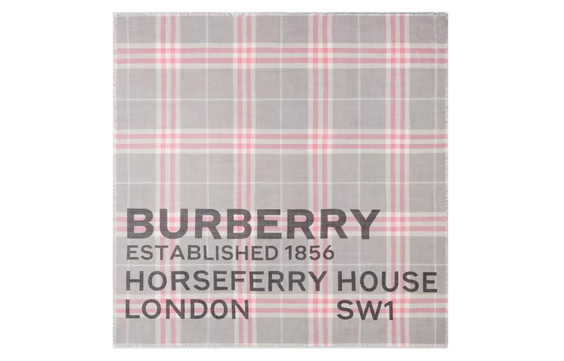 

Burberry Вязаный шарф унисекс светло-серый/светло-розовый, Light Gray/Light Pink