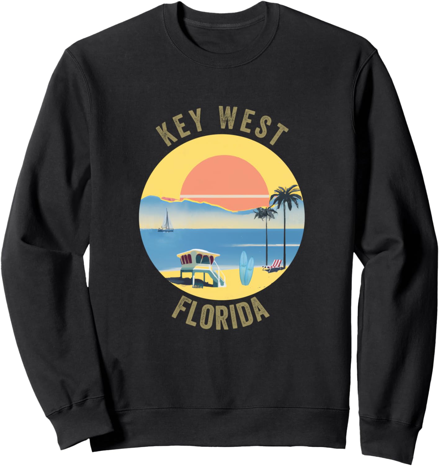 

Сувенирная одежда Ки-Уэста в стиле ретро и винтаж, толстовка Ки-Уэста Key West Retro Souvenir Apparel, черный