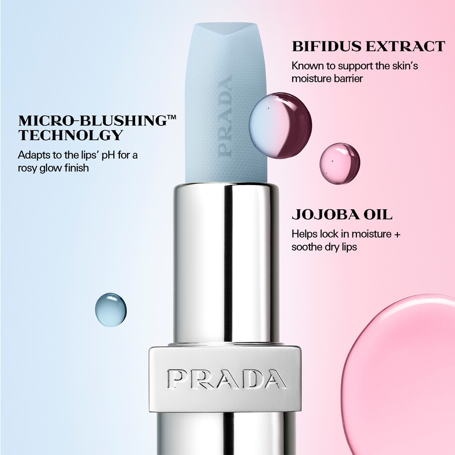 Увлажняющий бальзам для губ с маслом жожоба Prada Beauty, 0.13 oz, U001 Astral Pink — фото 3