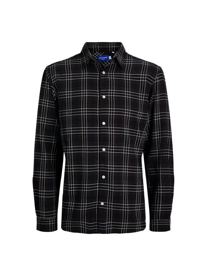 

Рубашка в клетку JORJOSHUA Flannel LS LN черного цвета Jack and Jones