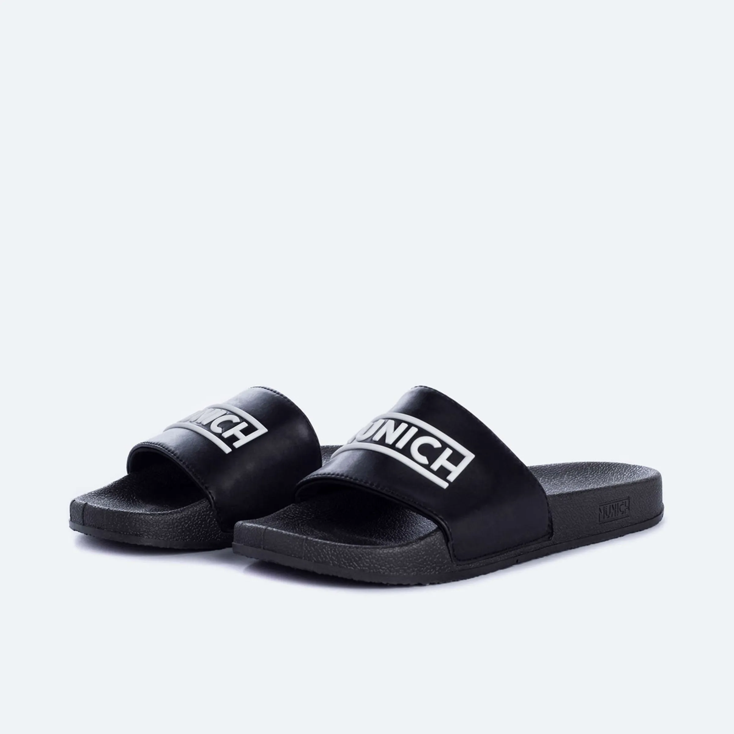 Мужские повседневные шлепанцы FLAT SLIDER 3D LOGO BLACK Munich, черный — фото 2