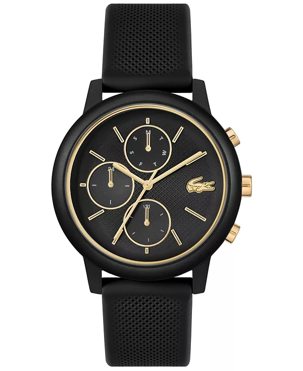 

Мужские часы с черным силиконовым ремешком, 42 мм Lacoste, black