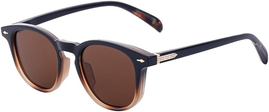 

Модные круглые женские солнцезащитные очки в стиле ретро с заклепками, мужские очки для вождения, градиентные темно-зеленые солнцезащитные очки в стиле панк, очки с защитой от УФ-излучения UV400 KTUCN, Hd4