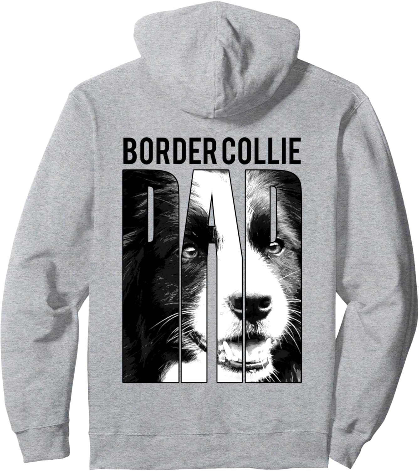 

Папа бордер-колли - Собака - Толстовка с изображением собаки Dad Border Collie - Dog, серый