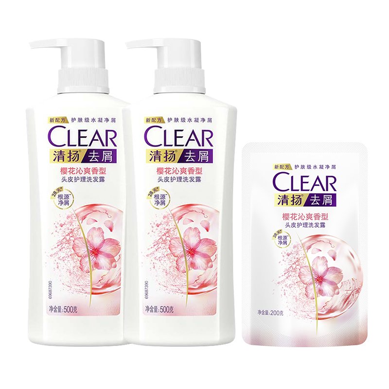 Шампунь Cherry Blossom Hydrating Dandruff Treatment ароматический очищающий 500г/500г*2/500г*3/750мл CLEAR — фото 2