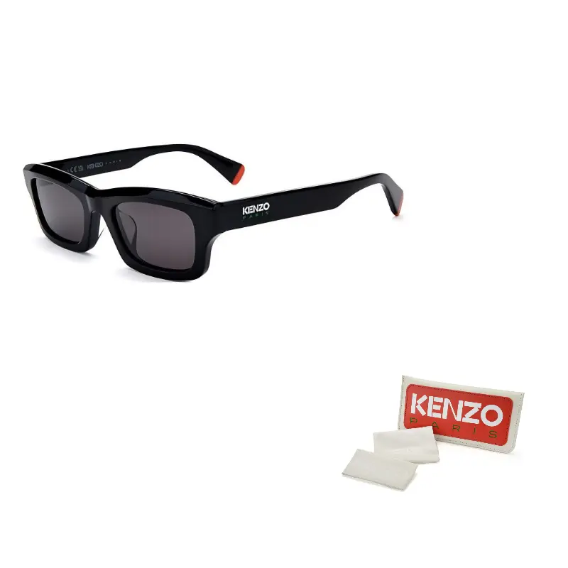 

KENZO Пластиковая оправа квадратные солнцезащитные очки унисекс черные, Black