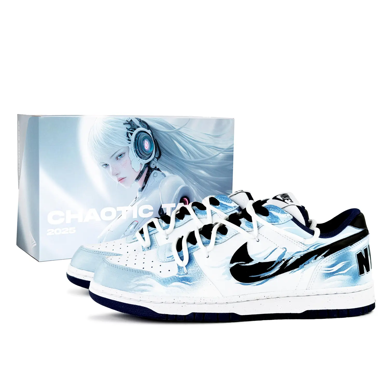 

Nike Мужские скейтерские кроссовки Big Cushioning Support с усиленной амортизацией, устойчивые к истиранию и скольжению, низкие, черно-синие