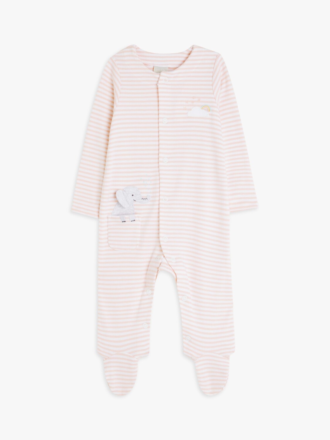 

Боди в полоску John Lewis baby слоненок, розовый, разноцветный