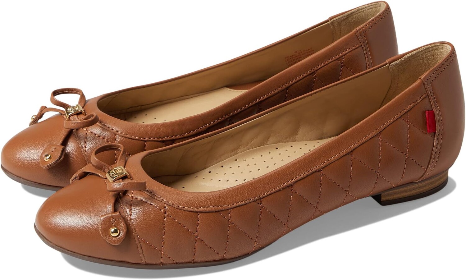 Туфли на плоской подошве Marc Joseph New York Pearl Street, цвет Cognac Quilted Nappa
