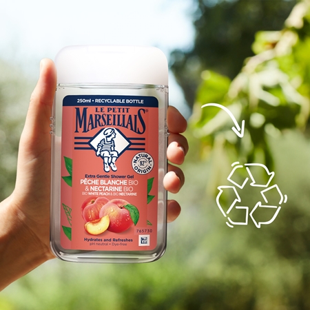 Нежный гель для душа Le Petit Marseillais White Peach BIO & Nectarine BIO Bio, 250 ml — фото 4