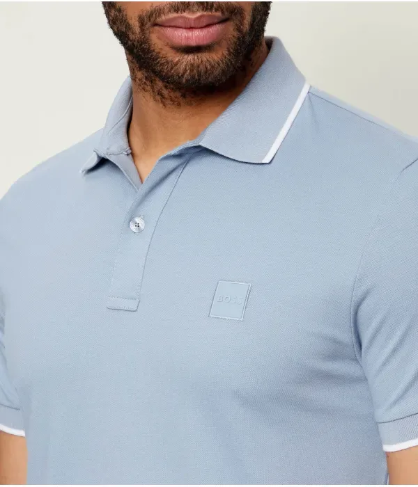 Поло Passertip slim fit Boss Orange, небесно-голубой — фото 4