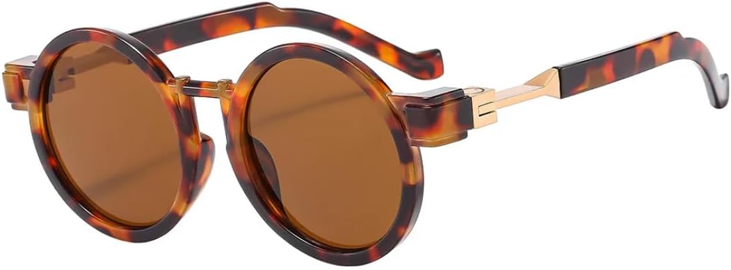 

Круглые женские солнцезащитные очки в стиле стимпанк, роскошные солнцезащитные очки с защитой от УФ-излучения UV400, модные дизайнерские мужские солнцезащитные очки SZVVBKK, Leopard