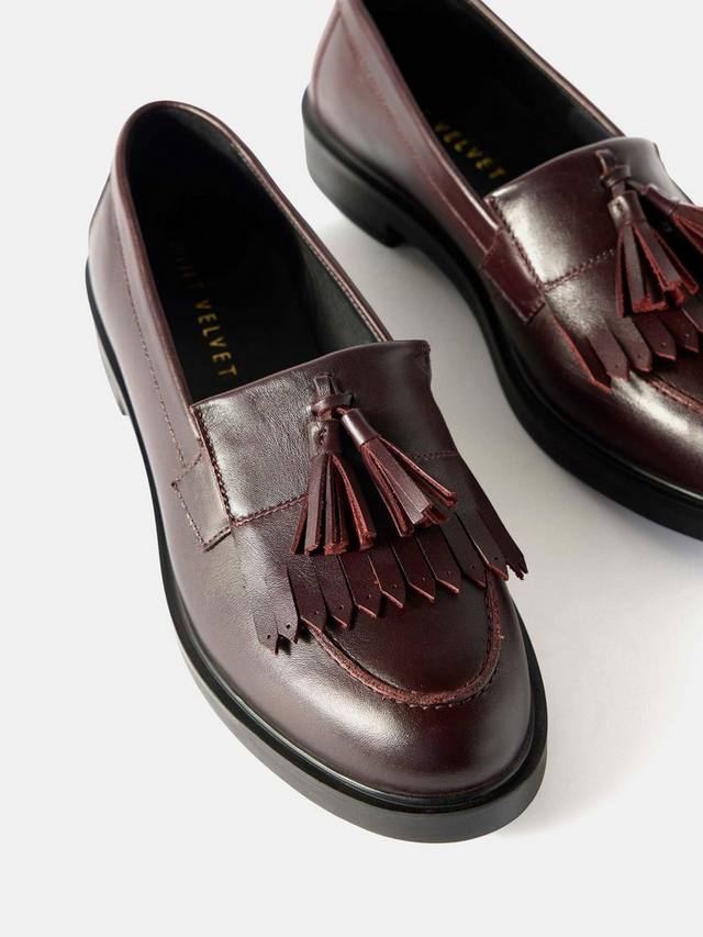 Тина кожаные мокасины с массивными кисточками Mint Velvet, Red Burgundy — фото 3