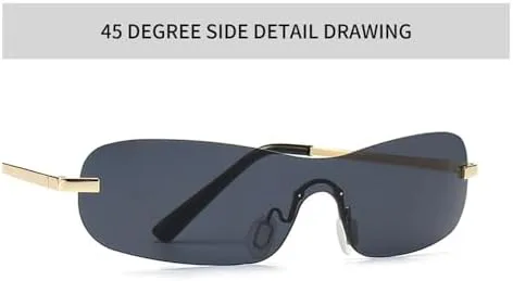 

2027 Женские цельные солнцезащитные очки без оправы с металлическим градиентом, панк-стиль, мужские очки для вождения, защита от УФ-излучения UV400 MTZJH, 2