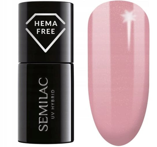 

Гибридный лак для ногтей, 7 мл Semilac 376 Shimmer Pink Hema Free Glitter