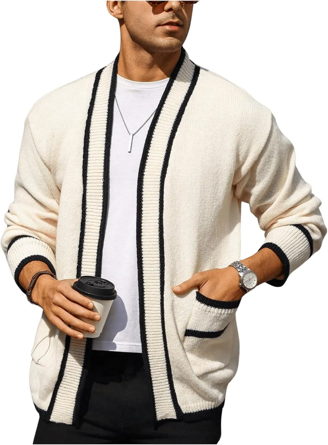 

Кардиган мужской вязаный с длинным рукавом Floerns