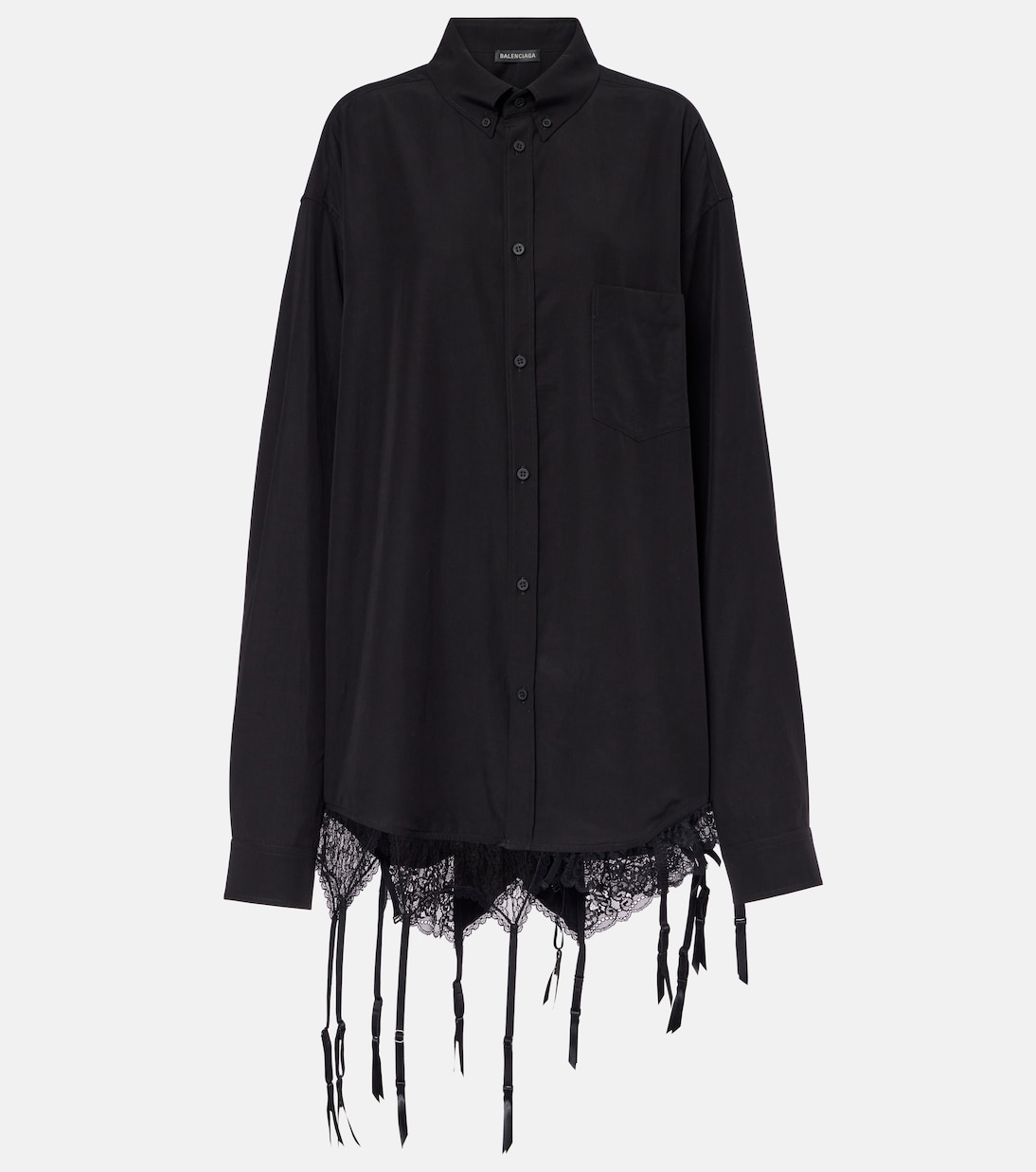 

Рубашка из поплина оверсайз Balenciaga, черный