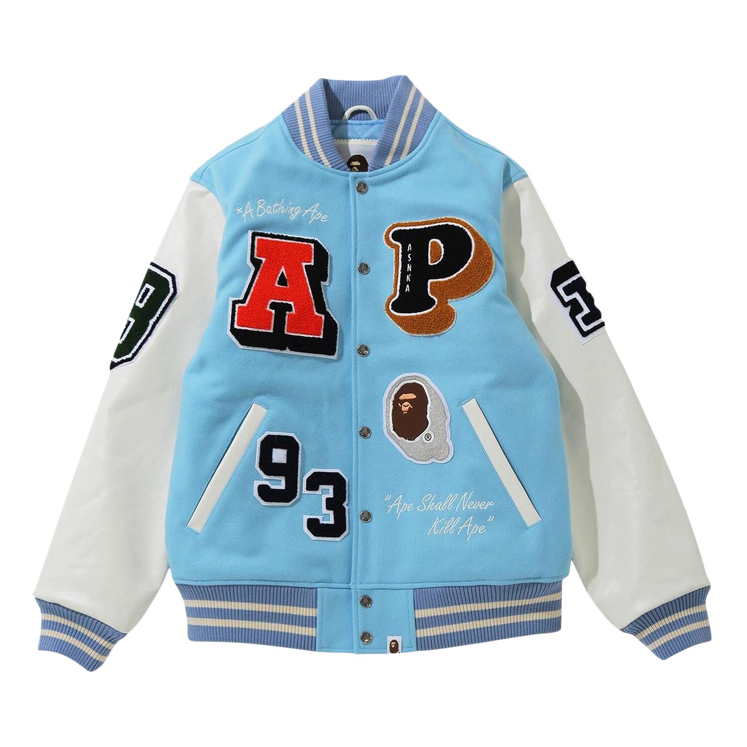

Университетская куртка BAPE Crazy Patch, цвет Синий/Сакс