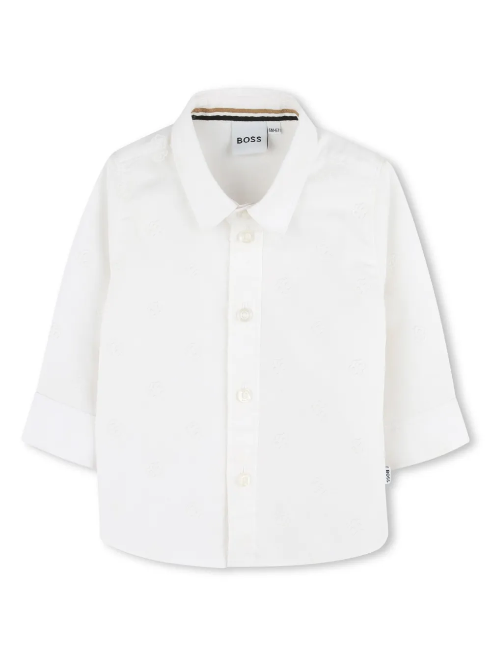 

Рубашка с монограммой BOSS Kidswear, белый