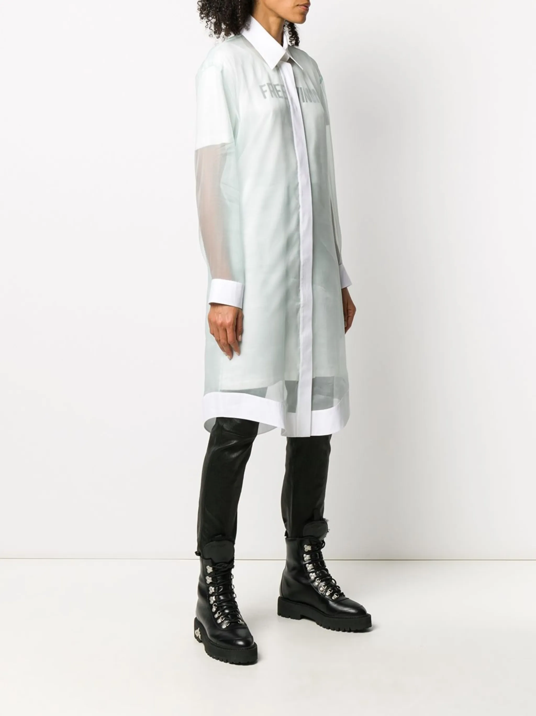 Платье-рубашка с принтом Free Winona Off-White, синий — фото 3