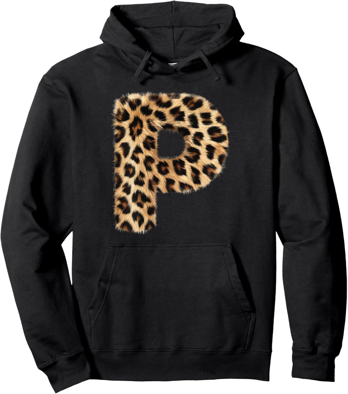 

Буква P, гепард, леопардовый принт, имя, зебра, подходящая толстовка Leopard Alphabet Cheetah Letter Tees, черный