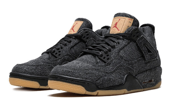 Кроссовки 4 retro x levi's 'black denim' Air Jordan, черный — фото 3